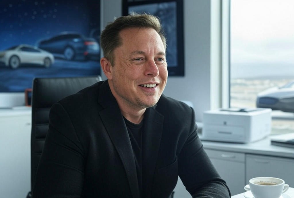 Elon Musk working