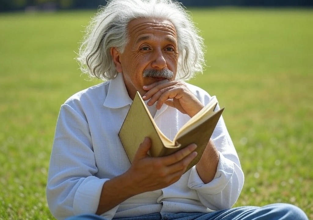 Albert Einstein thinking