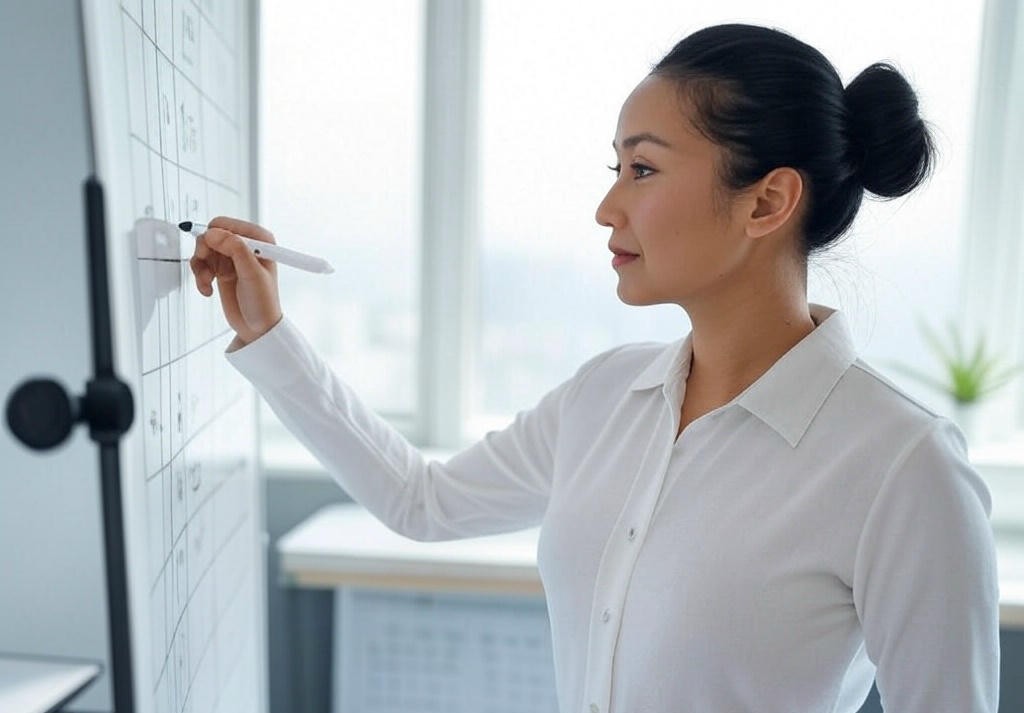 Person writing goals