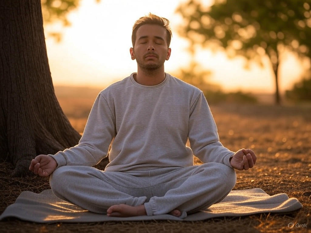 Person meditating